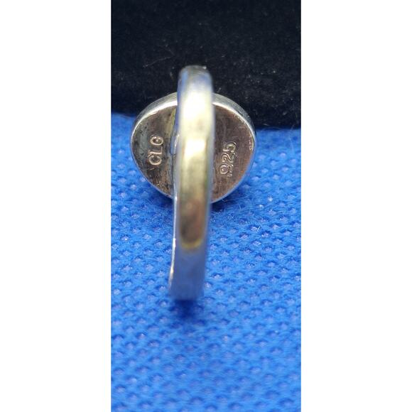 925 sterling silver & Turquoise single round stone ring- Size 7 - Picture 5 of 7